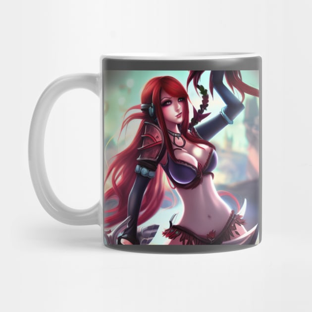 Red hair Katarina artwork by Maffw